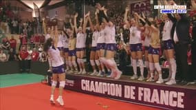 Ligue A Féminine: championnes de France, les joueuses du Cannet soulèvent le trophée