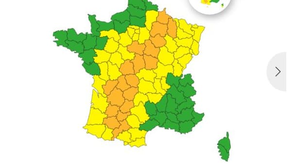 Carte des alertes de Météo-France, mise à jour le 21 juin 2023. Carte des alertes de Météo-France, mise à jour le 21 juin 2023.