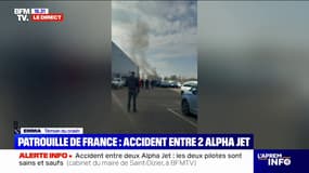 "On a vu de la fumée noire": des témoins racontent le moment de l'accident entre les deux Alpha Jet de la Patrouille de France