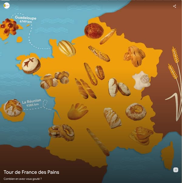 Tour de France des pains, une carte interactive sur Google Art & Culture