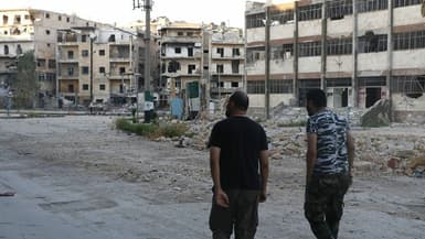 Vue d'une rue dévastée d'Alep, en Syrie. Après 4 ans et demi de guerre, la population d'Alep a été divisée par quatre.