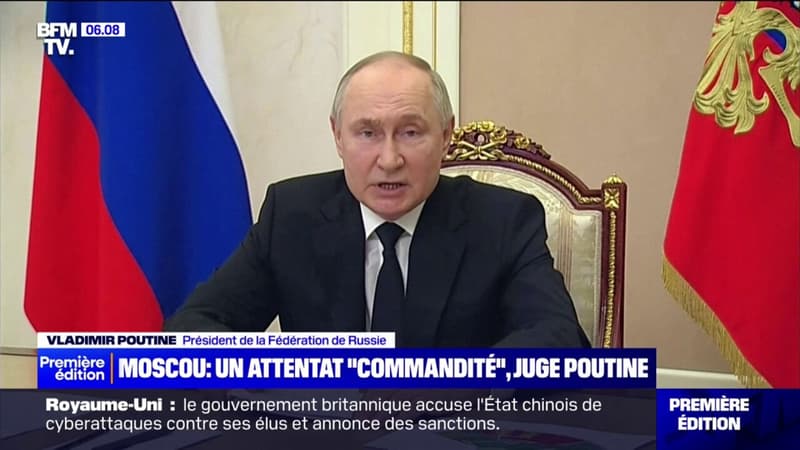 Attentat de Moscou: Poutine évoque une attaque 