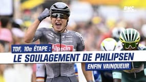 Tour de France (E10) : Le soulagement de Philipsen, enfin vainqueur