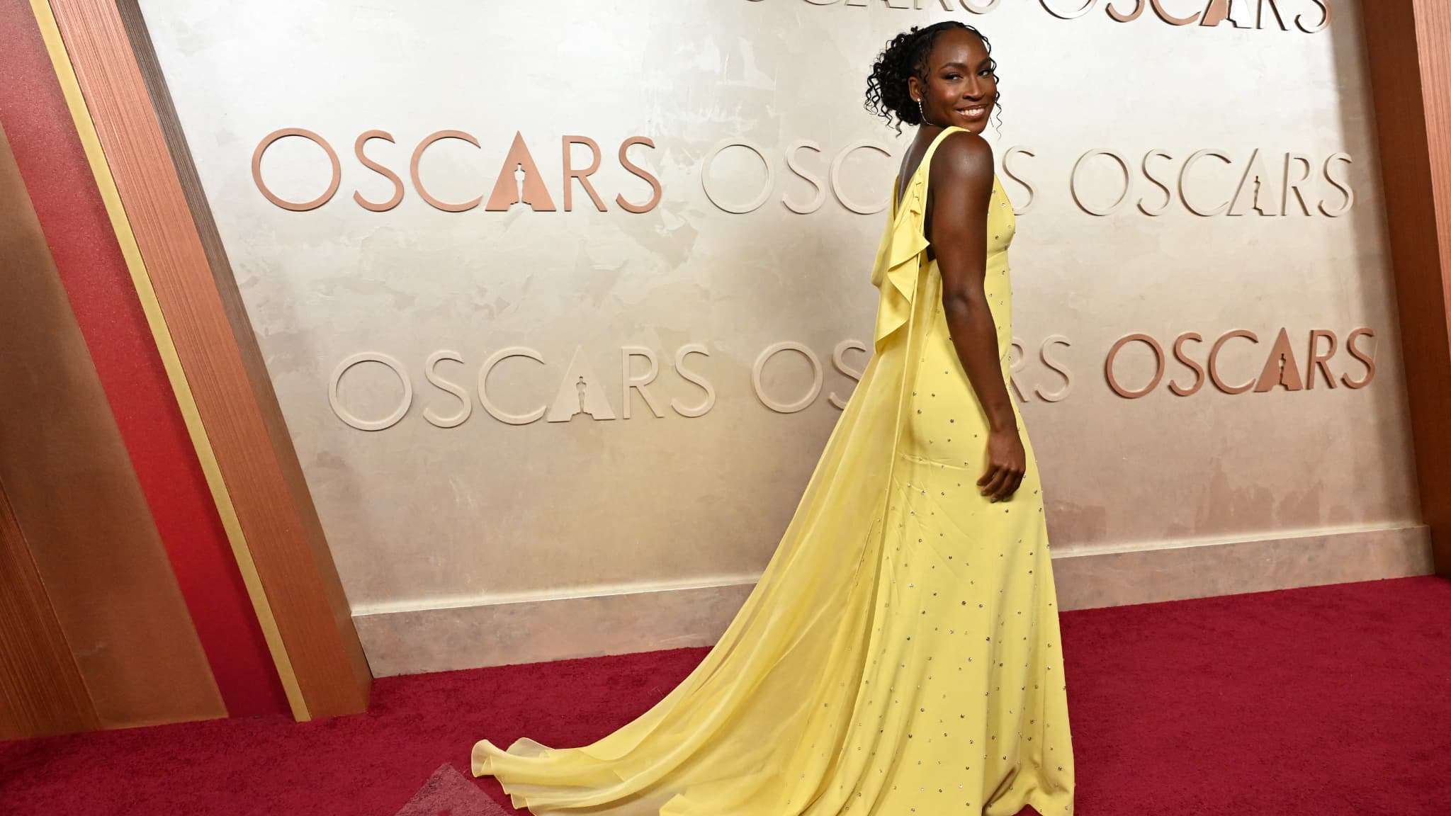 Coco Gauff lors de la cérémonie des Oscars, le 2 mars 2025. Coco Gauff lors de la cérémonie des Oscars, le 2 mars 2025.