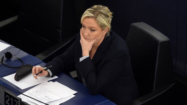 Marine Le Pen au Parlement européen, le 7 juillet 2015. 