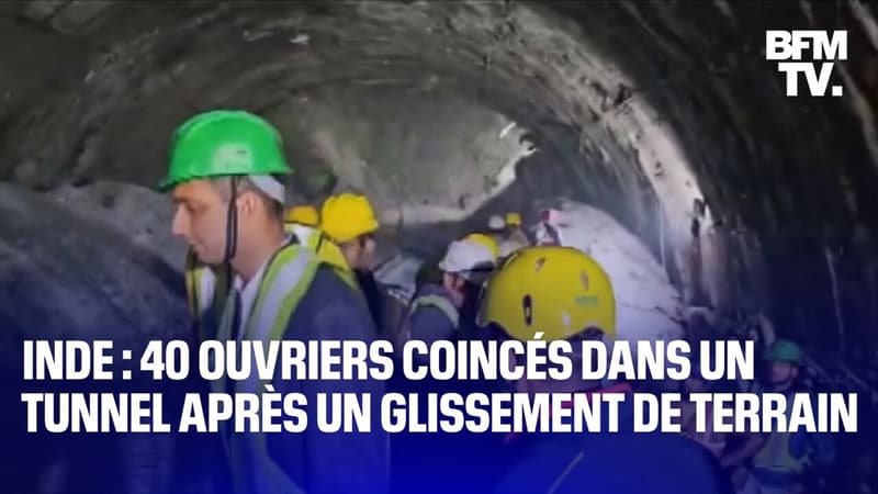 En Inde, 40 ouvriers sont coincés dans un tunnel après un glissement de terrain
