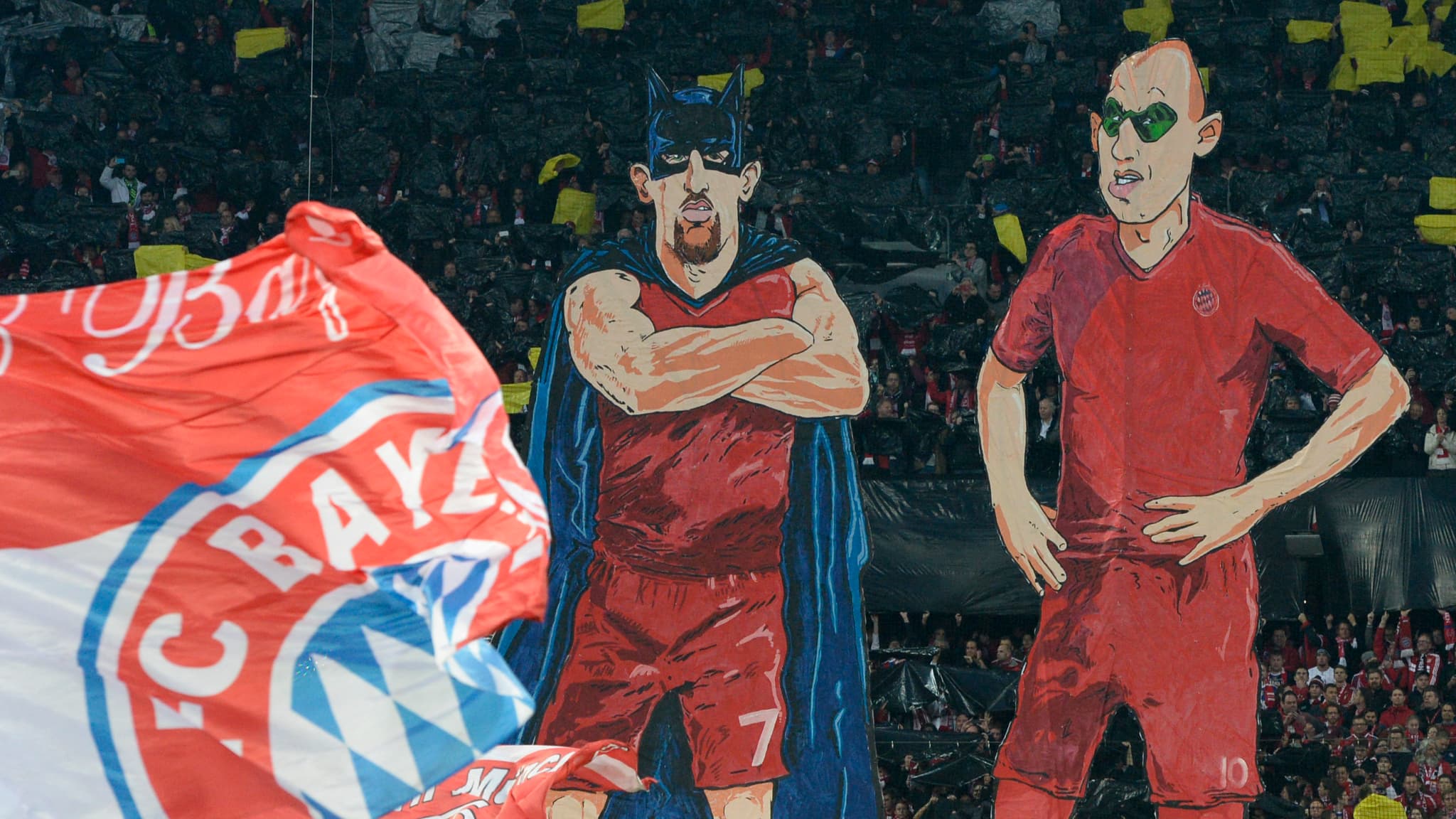 L'énorme tifo du Bayern en l'honneur de Ribery et Robben en 2015