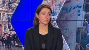 Sophie Binet, secrétaire générale de la CGT, réagit sur BFMTV après l'allocution d'Emmanuel Macron, le 17 avril 2023.