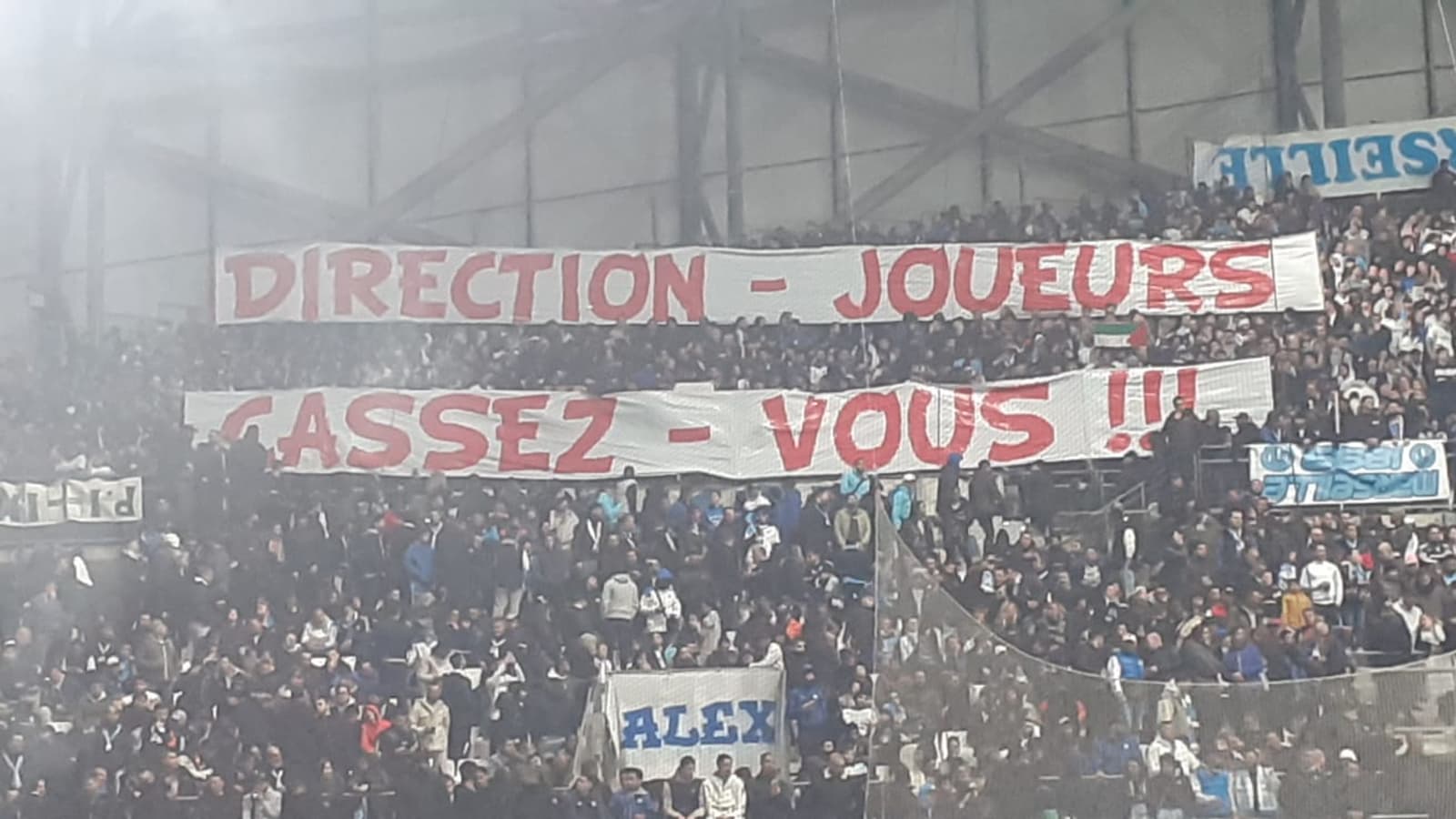 La banderole des Fanatics avant OM-Shakhtar en Ligue Europa, le 22/02/2024