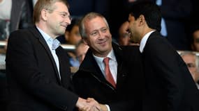 Dmitri Rybolovlev, Vadim Vasilyev et Nasser Al-Khelaïfi en 2014