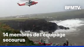 L'hélitreuillage spectaculaire de l'équipage d'un chalutier français
