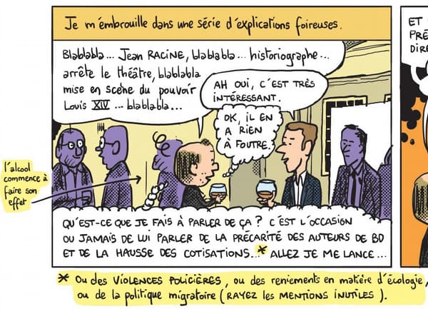 Mathieu Sapin détaillant l'idée derrière son nouvel ouvrage auprès d'Emmanuel Macron Mathieu Sapin détaillant l'idée derrière son nouvel ouvrage auprès d'Emmanuel Macron