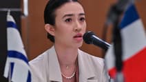 L'Israélienne Noa Argamani, enlevée au festival de musique Nova lors de l'attaque du 7 octobre du Hamas contre le sud d'Israël, à Tokyo, le 21 août 2024.