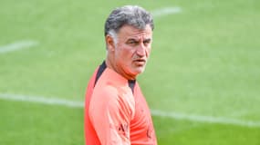 Christophe Galtier à l'entraînement du PSG lors de la saison 2022-2023