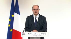 Jean Castex lors de sa conférence de presse du 22 avril 2021.