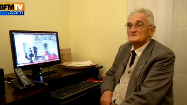 Le père Christian Aurenche, ce mardi dans les locaux de BFMTV.