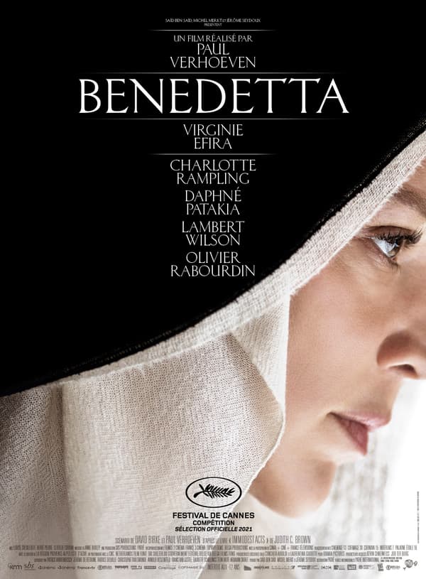 Affiche de "Benedetta" de Paul Verhoeven avec Virginie Efira Affiche de "Benedetta" de Paul Verhoeven avec Virginie Efira