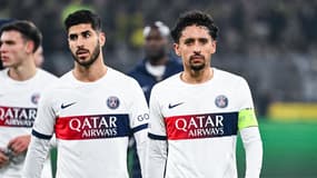 Marco Asensio et Marquinhos avec le PSG en Ligue des champions, le 13 décembre 2023