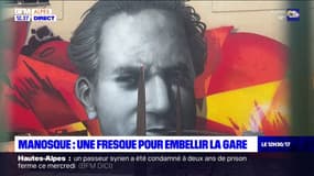 Manosque: un portrait de Jean Giono orne désormais un mur de la gare