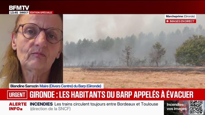 Incendie en Gironde: "Une petite centaine de personnes (...) ne souhaite pas quitter leur domicile", affirme Blandine Sarrazin, maire du Barp (Gironde)