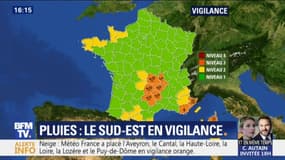 Pluies: 10 départements sont placés en vigilance orange