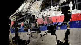 Le cockpit endommagé du Boeing 777, avion de la Malaysia Airlines abattu le 17 juillet 2014 alors qu'il survolait l'est de l'Ukraine en route pour Kuala Lumpur.