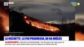 Incendie à la Rochette: 98 hectares de végétation brûlés, le feu progresse