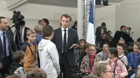 Emmanuel Macron lors du grand débat organisé à Beaupréau-en-Mauges.