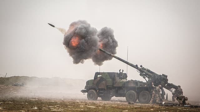 Un canon Caesar en action en Irak en 2018
