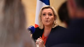 Marine Le Pen lors d'une conférence de presse dans la Meuse, le 18 mai 2022. (Photo d'illustration)