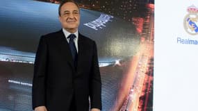 Florentino Pérez, le président du Real Madrid, lors de la présentation du projet, ce vendredi 31 janvier.