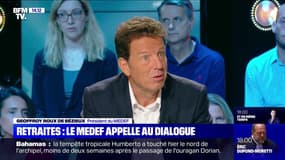 Geoffroy Roux de Bézieux, président du Medef, appelle au dialogue sur la réforme des retraites