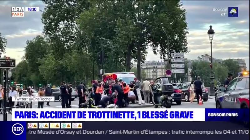 À Paris, un accident de trottinette fait un blessé grave