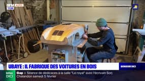 Ubaye: un sculpteur fabrique des maquettes de voitures en bois