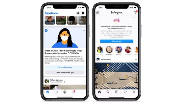 Capture d'écran de Facebook et Instagram