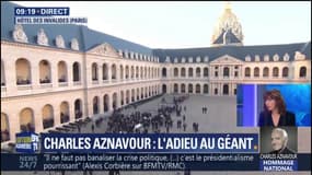 La famille et les amis de Charles Aznavour arrivent aux Invalides pour l'hommage national