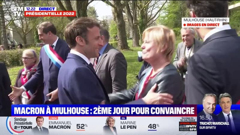 Emmanuel Macron en campagne à Mulhouse à la rencontre de soignants