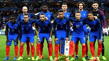 L'équipe de France face à l'Espagne, en mars 2017.
