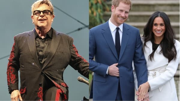 Elton John, le prince Harry et Meghan Markle 