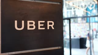 Le logo de la société Uber est le 26 juin 2024 à New York, aux États-Unis