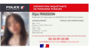 Elya a été retrouvée après avoir fugué le 6 août du foyer de Canteleu.
