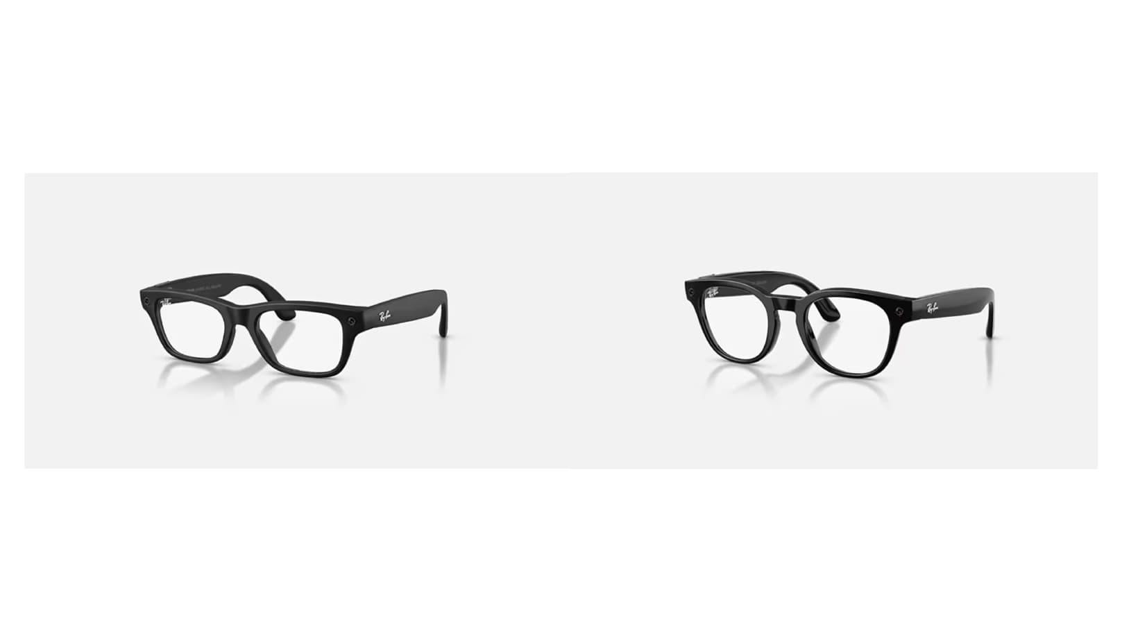 Les Ray-Ban Blayzer Optics (à gauche) et les Ray-Ban Meta Scriber Optics (à droite).