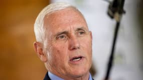 L'ancien vice-président de Donald Trump, le républicain Mike Pence, le 17 mai 2023 dans le New Hampshire