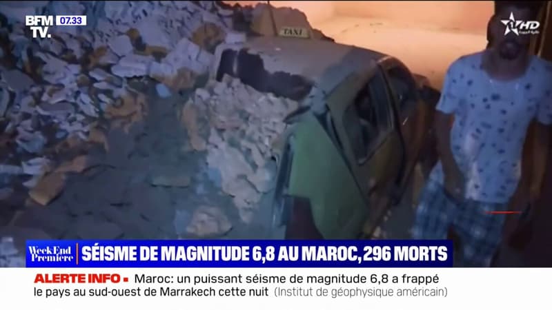 Bâtiments effondrés et trottoirs détruits: les dégâts du séisme le plus puissant jamais enregistré au Maroc, selon les médias locaux