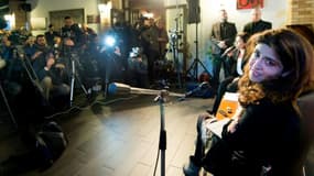 La consultante italienne en communication Francesca Chaouqui, accusée pour la fuite de documents confidentiels du Vatican, à San Sosti (Italie) le 7 janvier 2016