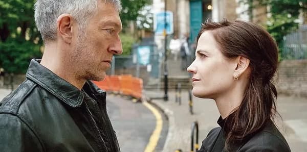 Vincent Cassel and Eva Green in the Apple TV+ series, "Liaison." 