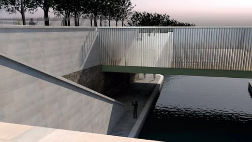 Le port de l'Arsenal sera accessible depuis un escalier. Le port de l'Arsenal sera accessible depuis un escalier.