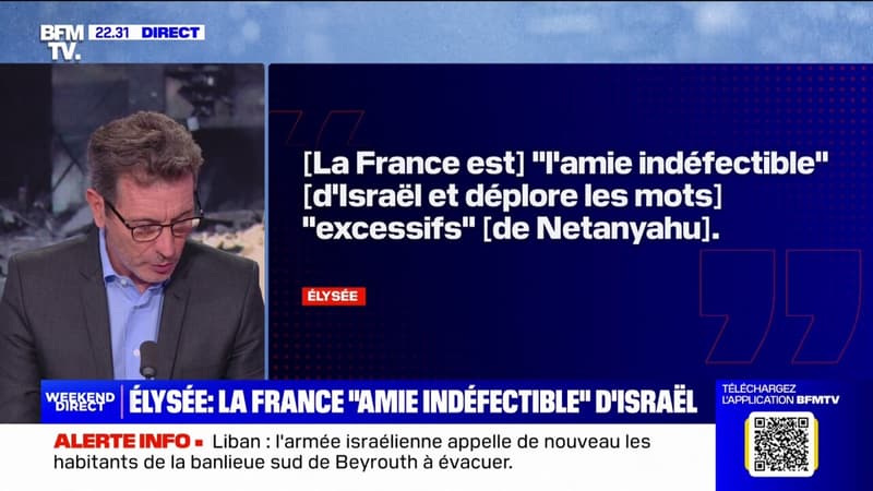 Après avoir exprimé son souhait de voir cesser la livraison d'armes offensives à Israël, Emmanuel Macron assure que la France reste 