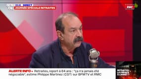 Réforme des retraites: les 64 ans, "ça n'a jamais été négociable" souligne Philippe Martinez