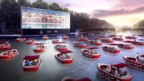 Une séance de cinéma sur l'eau au bassin de la Villette organisée le 18 juillet.